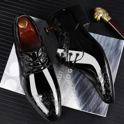 Elegant Lace-Up Brogue Oxfords for Men – Formal Dress Shoes Perfect for Weddings, Office Wear, and Special Occasions